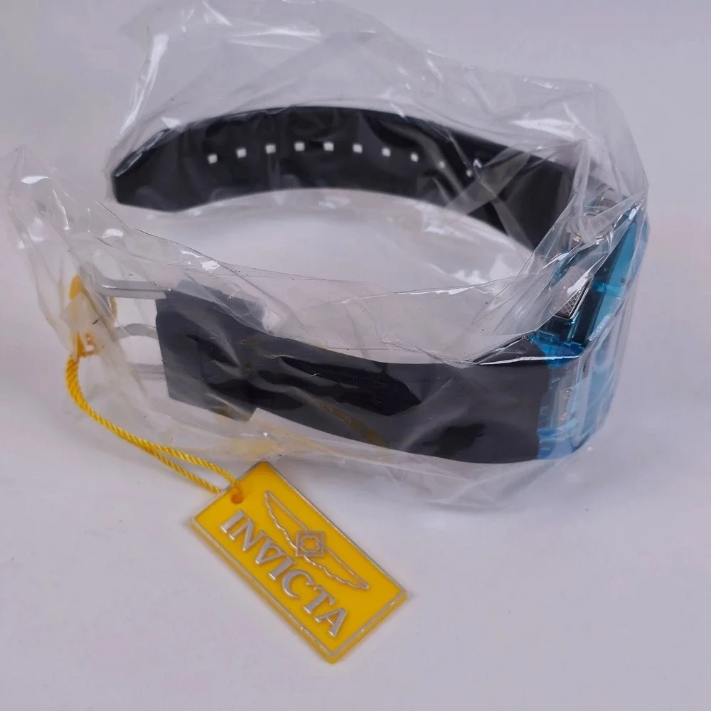 Invicta S1 Rally Chronograph Mens Blue Dial‎ Black Silicone Watch 40085 NEW